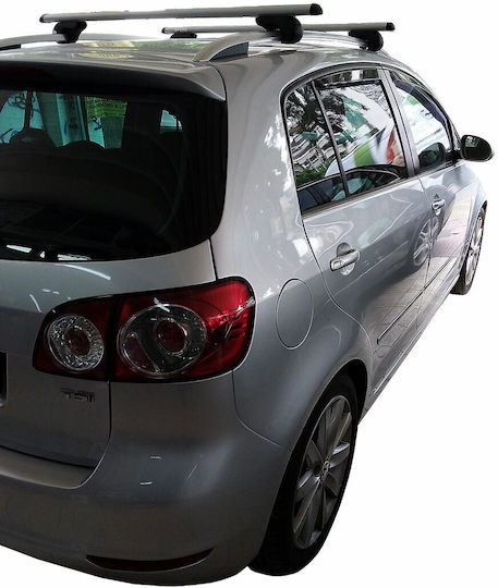 Menabo Μπάρες Οροφής Αλουμινίου για Volkswagen Golf Plus (Σετ με πόδια και κλειδαριά) Μαύρες