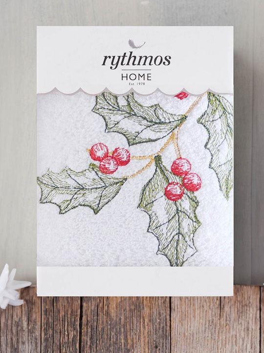 Rythmos Facecloth Christmas 50x90cm White Weigh...