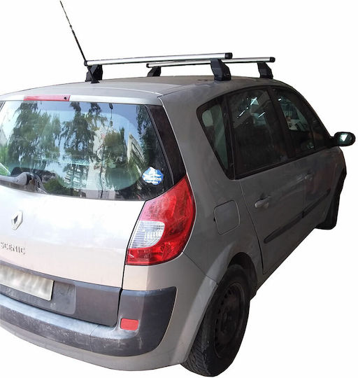 Menabo Таванни Стелки За Автомобил От Алуминий За Renault Панорамен 2003-2008 С Крака За Покривен Багажник И Заключване Сребристи МП.RSCENIC.06