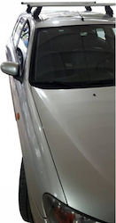 Menabo Μπάρες Οροφής Αλουμινίου για Nissan Almera (Σετ με πόδια) Ασημί