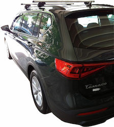 Menabo Μπάρες Οροφής Αλουμινίου για Seat Tarraco (Σετ με πόδια) Ασημί