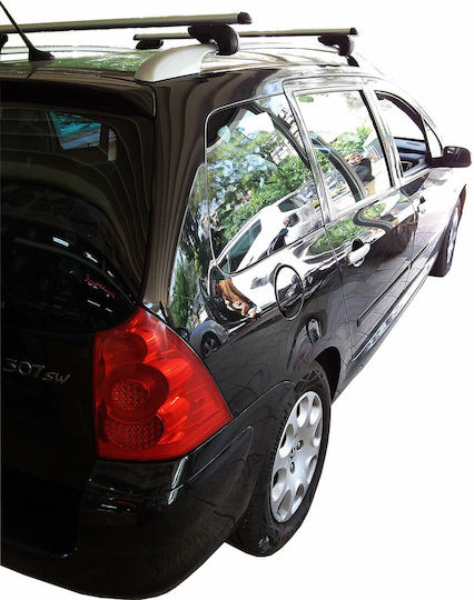Menabo Μπάρες Οροφής Αλουμινίου για Peugeot 307 (Σετ με πόδια) Ασημί