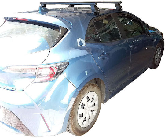 Menabo Metallische Autodachträger für Toyota Corolla 5D 2018+ mit Dachträgerfüßen Silber