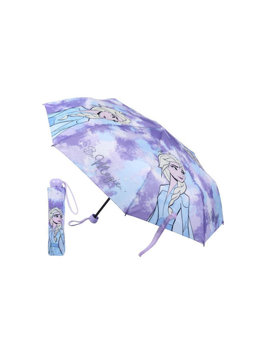 Frozen District Kinder Regenschirm Gebogener Handgriff Lila mit Durchmesser 92cm.