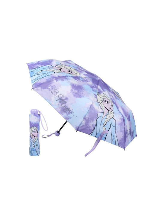 Frozen District Umbrelă pentru copii Curved Handle Purple cu diametrul de 92cm.