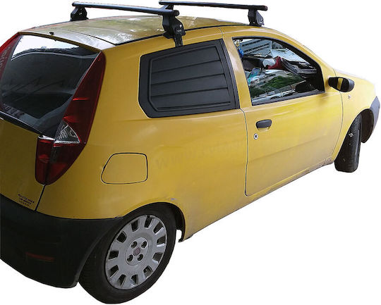 Menabo Metallische Autodachträger für Fiat Punto 2007-2010 mit Dachträgerfüßen Silber MΠ.FPUNTO.14