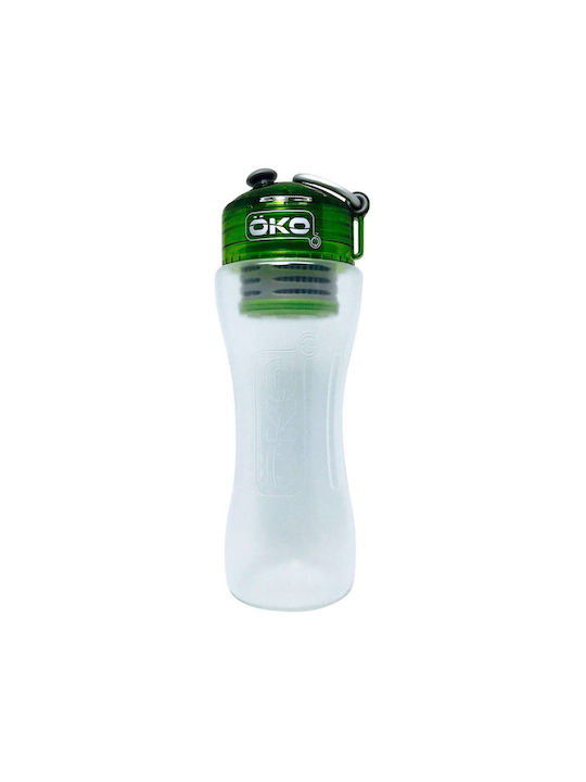 Oko Plastic Water Bottle with Filter 650ml Transparent