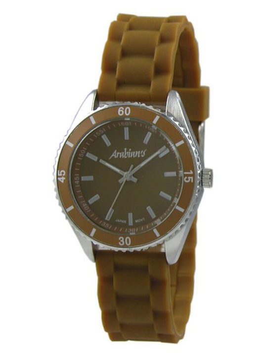 Arabians Men's Watch 38mm Battery with Brown Rubber Strap