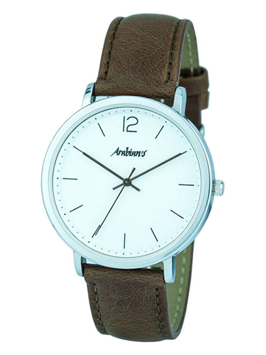 Arabians Men's Watch 43mm Battery with Brown Le...
