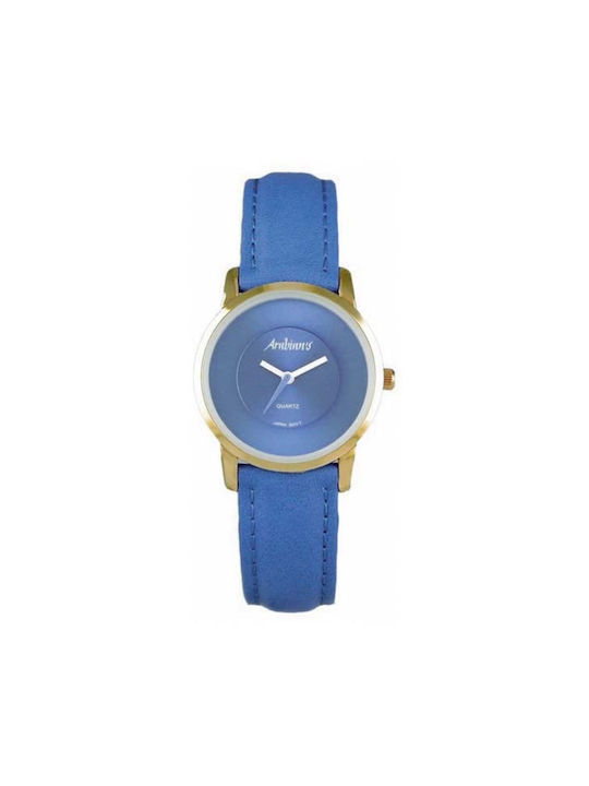 Arabians Watch Battery with Blue Leather Strap