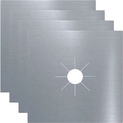 NoStik Thermoresistentes Schutzblatt Für Gasherd Mehrzweck 27x27cm Stück 4 in Silber