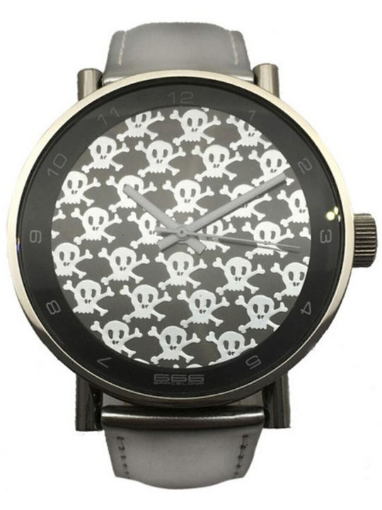 666 Barcelona Men's Watch 43mm Battery with Black Leather Strap