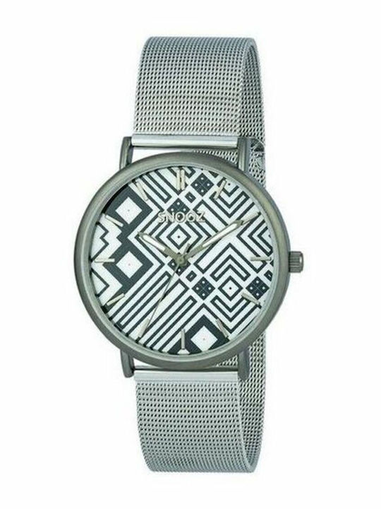 Snooz Ανδρικό Ρολόι 40mm Μπαταρίας με Ασημί Μεταλλικό Μπρασελέ