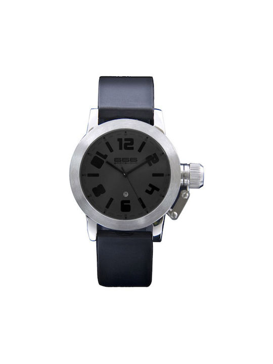 666 Barcelona Watch Battery with Black Leather Strap S0315622