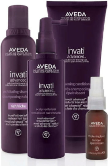 Aveda Invati Exfoliating Rich System Σετ Περιποίησης Μαλλιών κατά της Τριχόπτωσης για Κανονικά Μαλλιά με Σαμπουάν, Conditioner και Spray