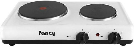 Fancy Enamel Countertop Double Burner White