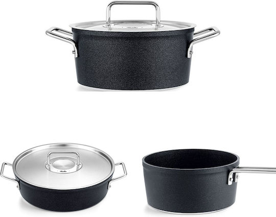 Fissler Adamant Kochgeschirr-Set aus Aluminium Schwarz 5 Teile