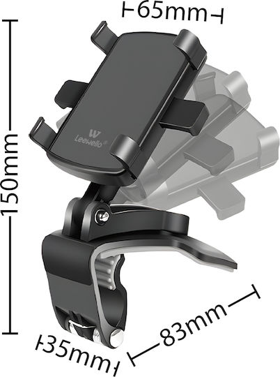 Leewello LW-172 Car Mobile Mount 3.5" - 7.1" with Adjustable Hooks Black