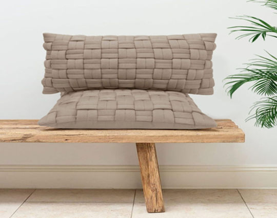 Liolios Home Μαξιλάρι Καναπέ Clusp από 100% Βαμβάκι Sandy Brown 40x60εκ.