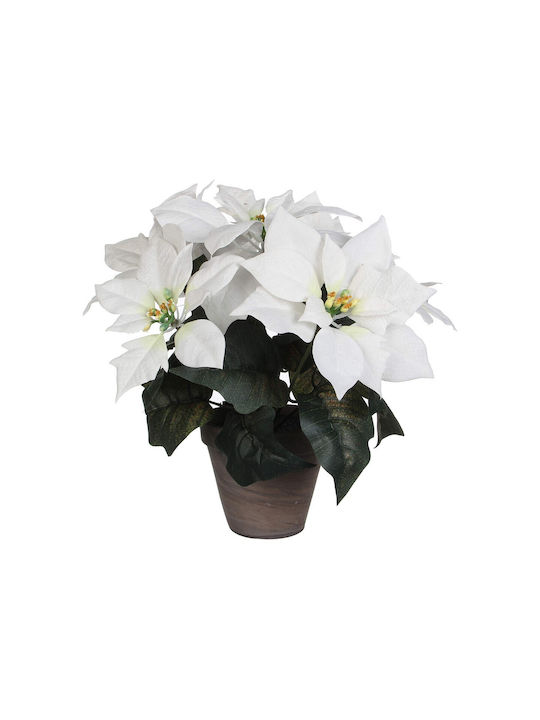 Mica Decorative Artificial Plant White 35cm 1pcs