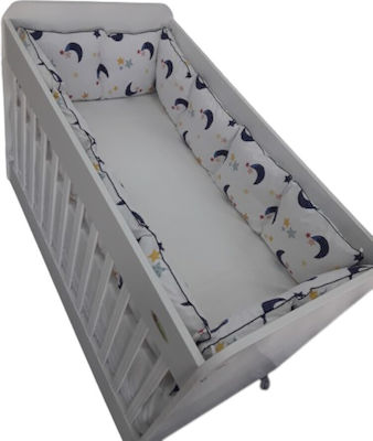 Beboulino Moon Stars Crib Bumpers Classic Inside Dark Blue 60x120cm