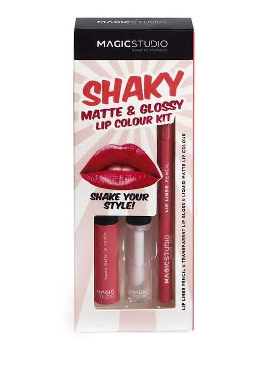 Magic Studio Σετ Μακιγιάζ για τα Χείλη Matte & Glossy Shaky Lip Magic Studio Σετ Μακιγιάζ για τα Χείλη Matte & Glossy Shaky Lip