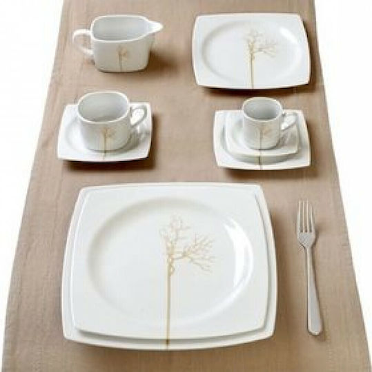 Cryspo Trio Kyoto Gold Porcelain Dinnerware Set 72pcs