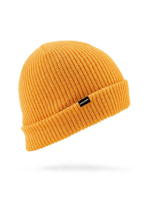 Volcom Beanie Unisex Beanie Knitted in Gold color
