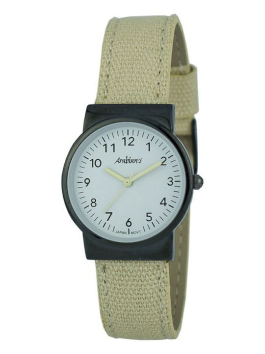 Arabians Women's Watch with Beige Fabric Strap