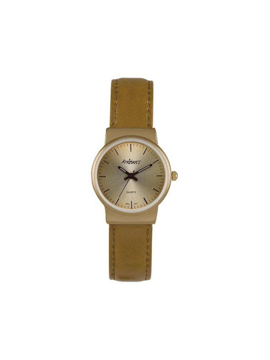 Arabians Watch with Beige Metal Bracelet