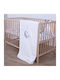 Bimbidreams Κουβέρτα Κούνιας Luna Microline Λευκή White-Grey 140x110εκ.