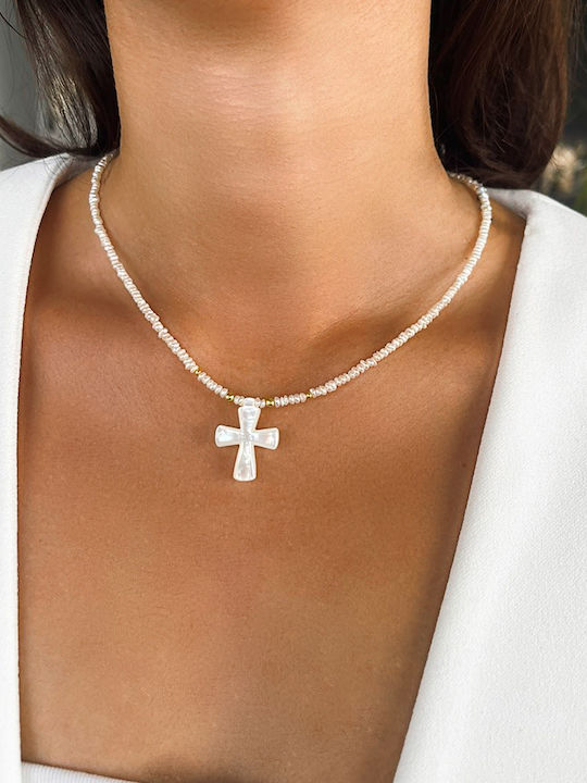 Margaritari Златен Кръст 14K с Верижка