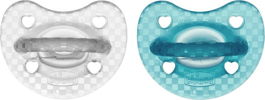 Chicco Πιπίλες Σιλικόνης Soft Luxe για 16-36 μηνών Μπλε - Γκρι 2τμχ