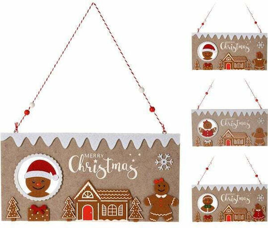 Koopman Christmas Fabric Figure Sign Brown Height 30cm