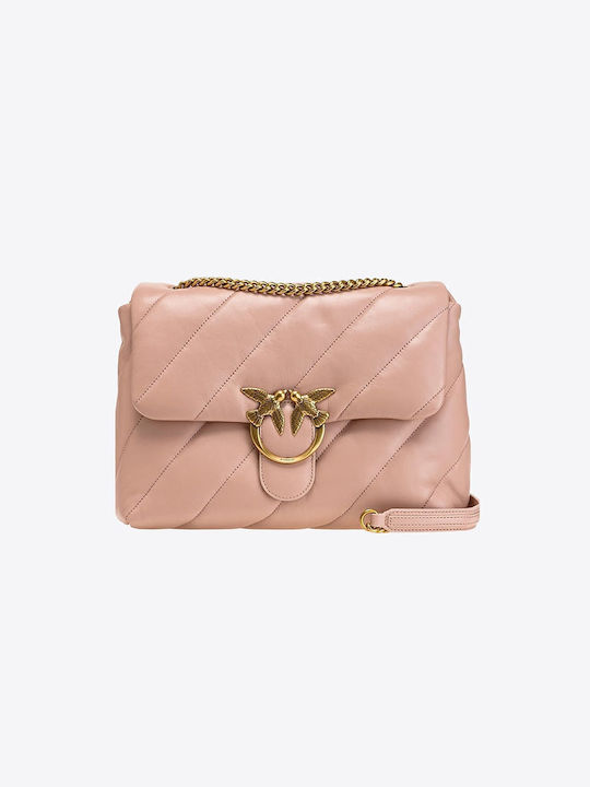 Pinko Love Leather Women's Bag Shoulder Pink