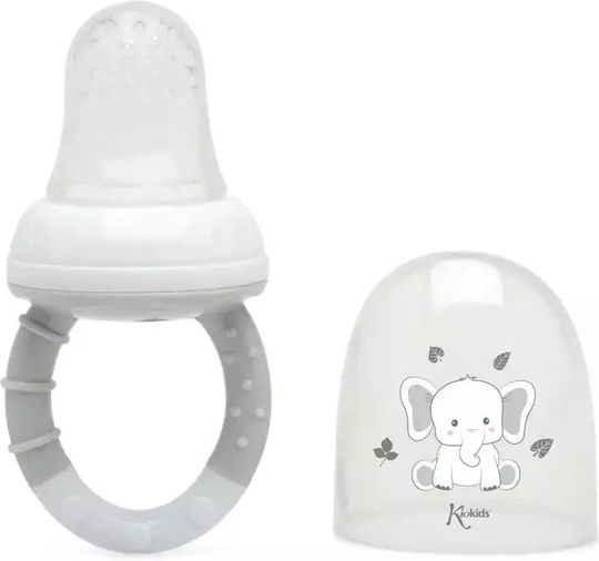 Kiokids Feeder Gray Little Elephant Made of Silicone for 6+ Months