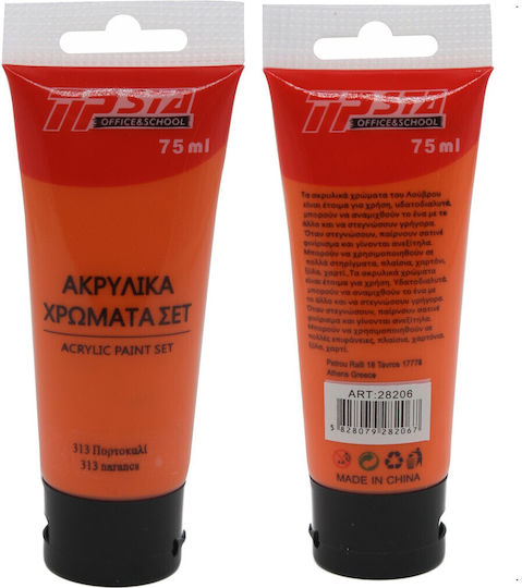Tpster Ακρυλικό Χρώμα Ζωγραφικής Orange 313 75ml