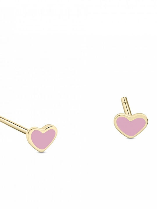 Chrilia Kids Earrings Studs Hearts made of Gold 9K