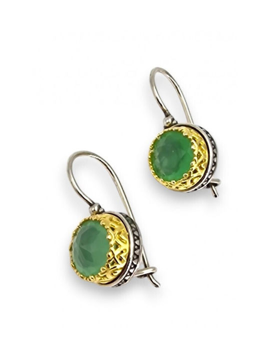 Earrings made of Silver Gold Plated with Stones