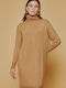 Bill Cost Mini Dress Turtleneck Beige