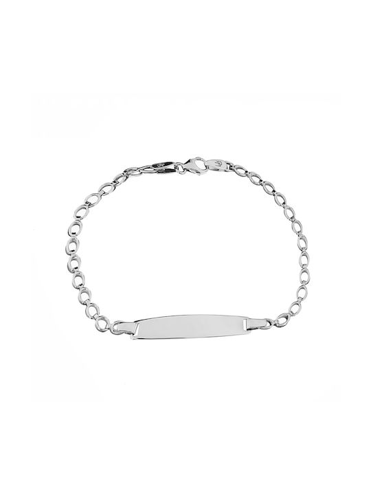 Δασκαλάκης Kids White Gold ID Bracelet 14K for Girl