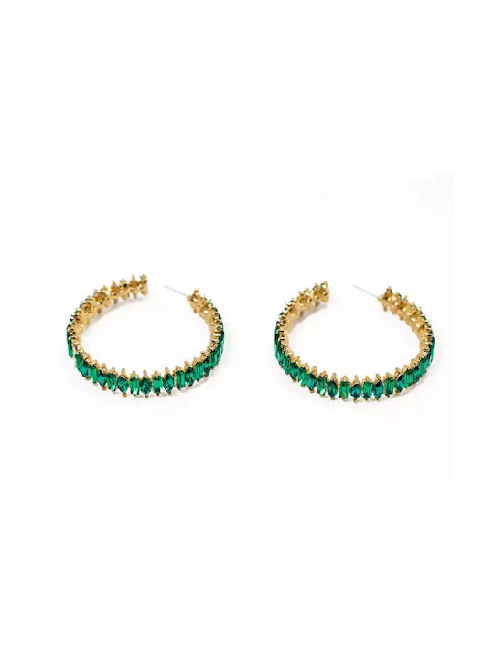 Earrings Hoops with Stones