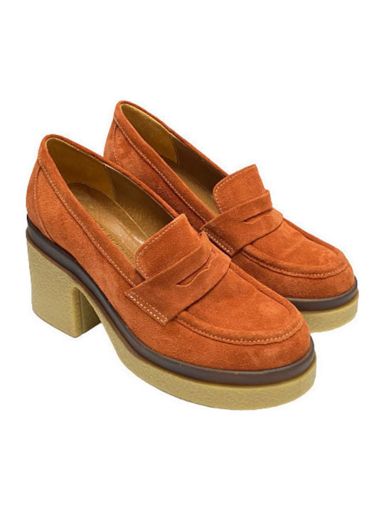 Bertelli Suede Orange Heels