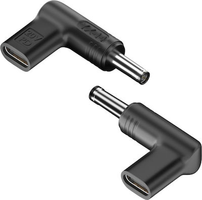 Powertech Ladegerät Stecker USB-C zu Sony 6,5x4,4mm, schwarz