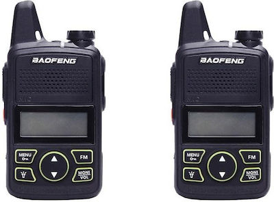 Baofeng BF-T1 PMR Wireless Transceiver 1.5W with Monochrome Display Black 2pcs