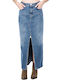 Vicolo Denim High Waist Maxi Skirt in Blue color