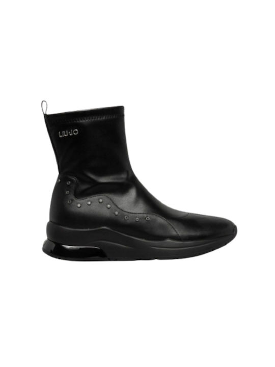 Liu Jo Karlie Damen Stiefelette mit Socken Schwarz