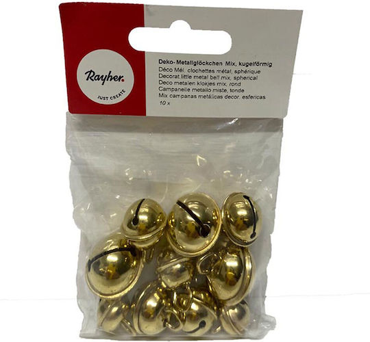 Rayher 3 Metallic Decorative Bell for DIY Crafts 10pcs (Μiscellaneous colours)