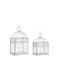 DKD Home Decor Metallic Lantern White 28x20x54cm