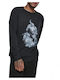 Mister Tee Crewneck Μπλούζα Μαύρη Βαμβακερή